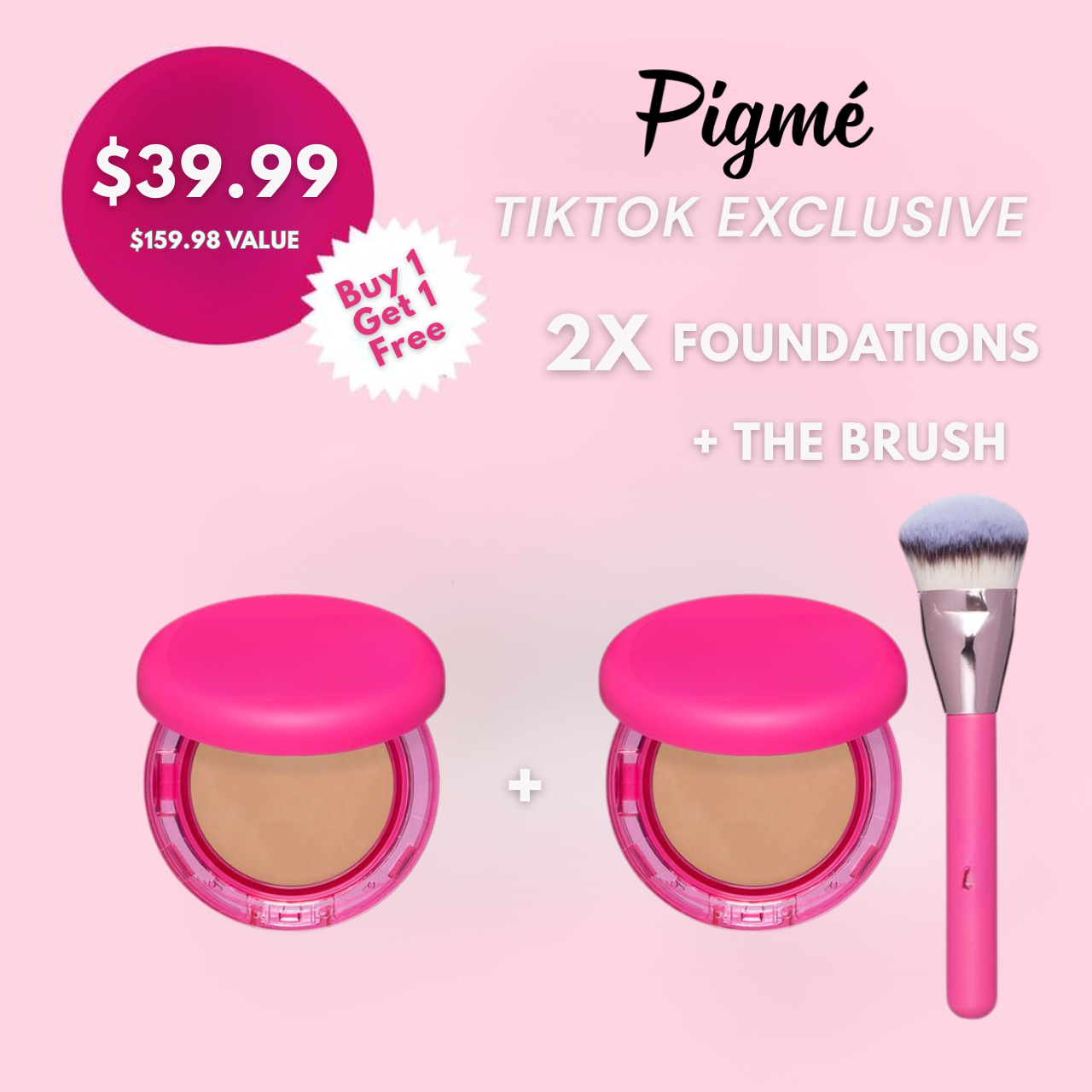 Peptide Bounce Balm Foundation with Brush